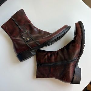 Davos Gomma Italian Leather Side Zip Ankle Boot 36